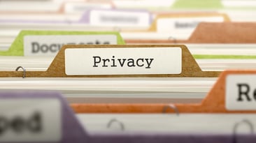 Privacy Concept on Folder Register in Multicolor Card Index. Closeup View. Selective Focus. 3D Render..jpeg